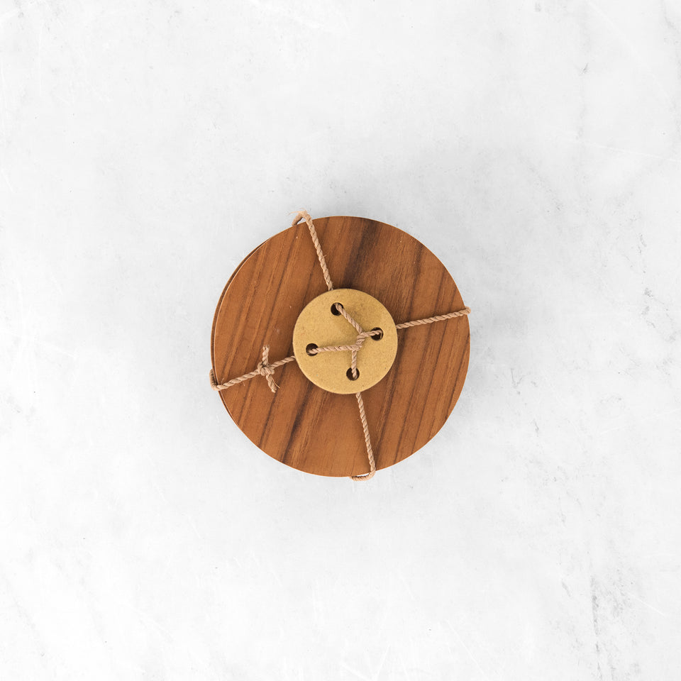 Teak Coaster Set