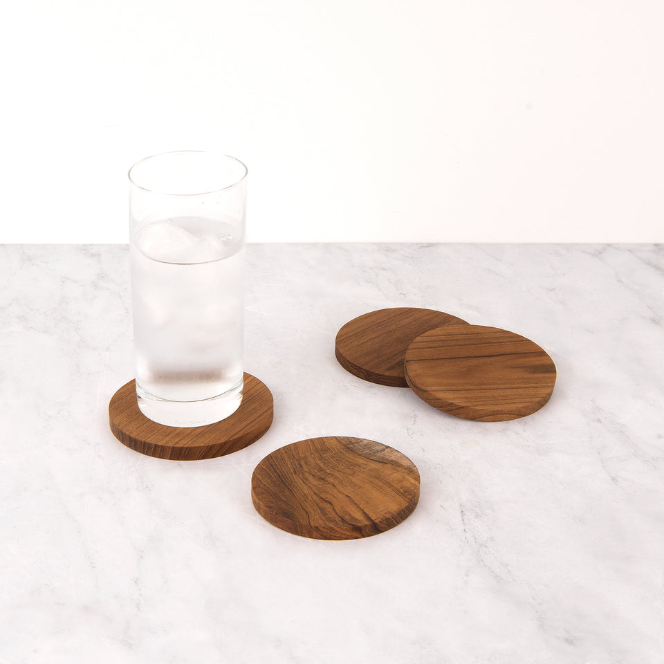 Teak Coaster Set