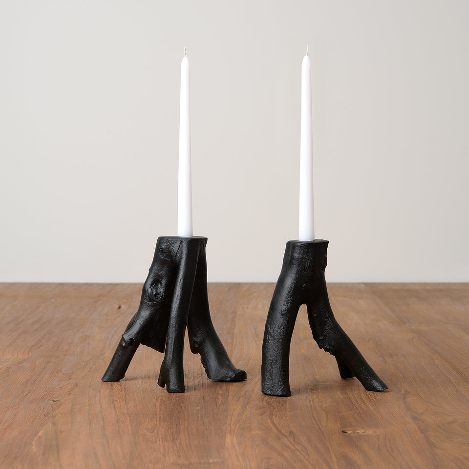 Teak Candle Holders