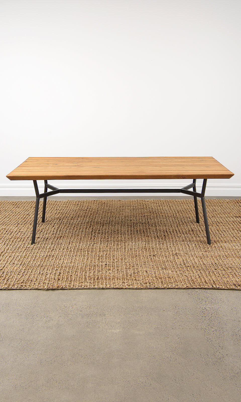 Bayan Teak Dining Table with H-shaped Metal Legs