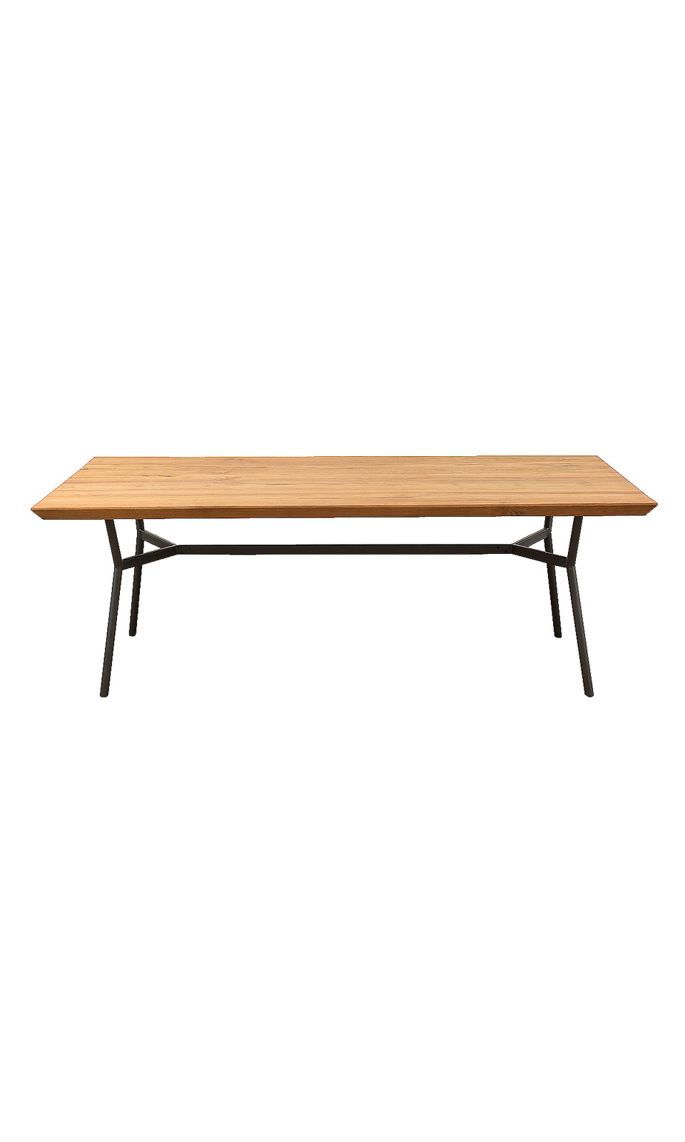 Bayan Teak Dining Table with H-shaped Metal Legs