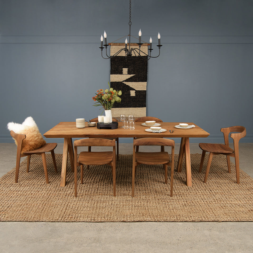 Bayan Teak Dining Table with X-shaped Legs