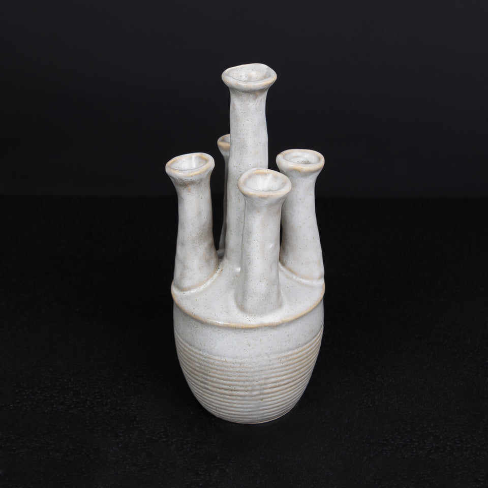 Handmade Five Bud Stoneware Vase
