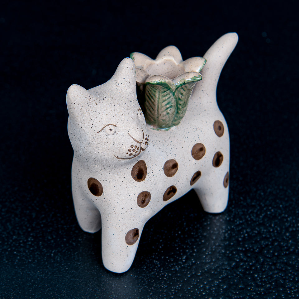 Hand-Painted Cat Taper Holder
