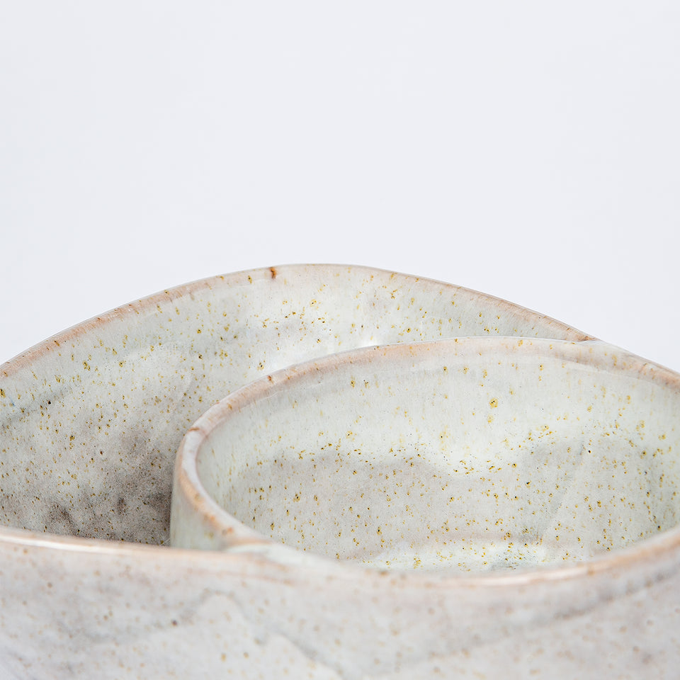 Stoneware Cracker and Soup Bowl
