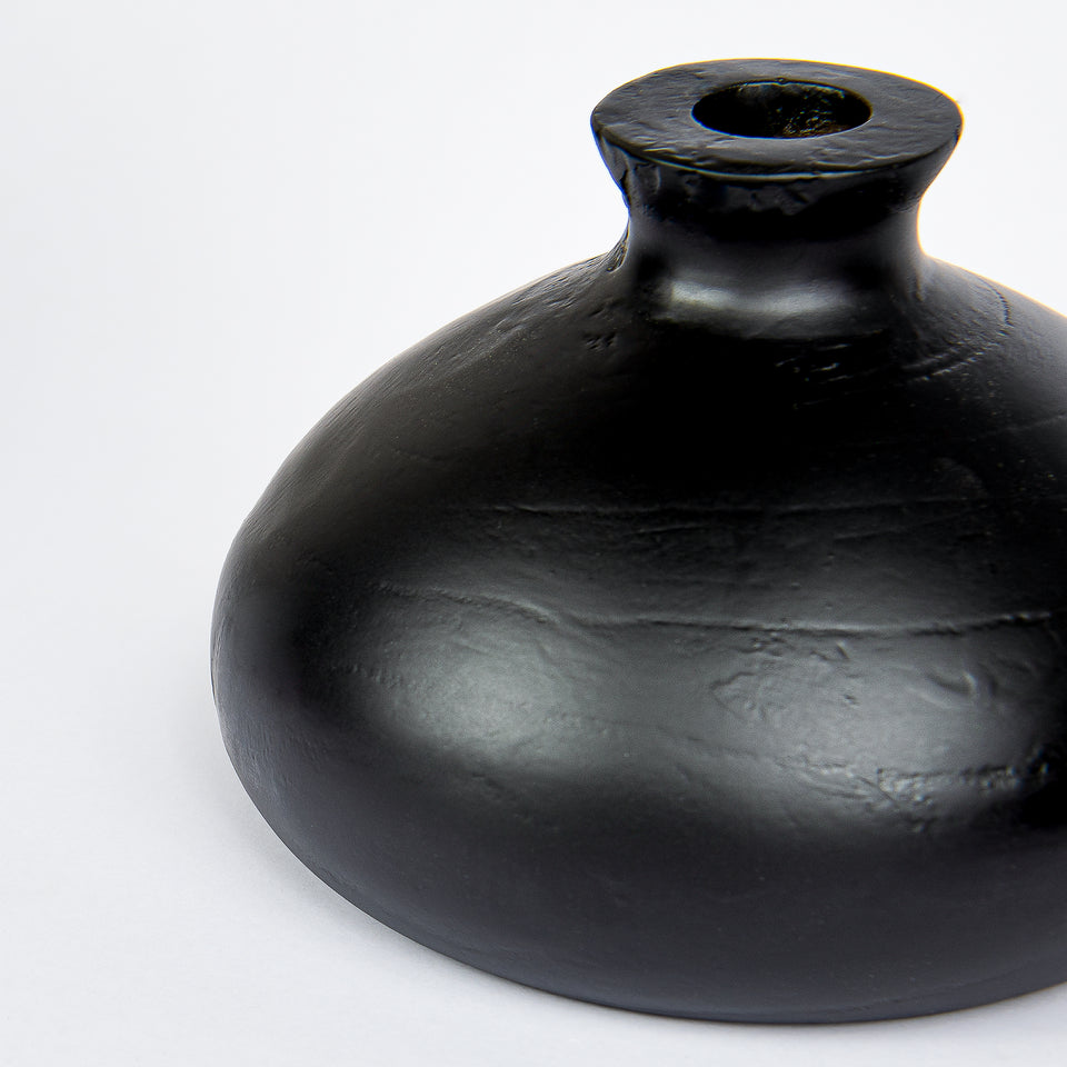 Black Paulownia Wood Vase