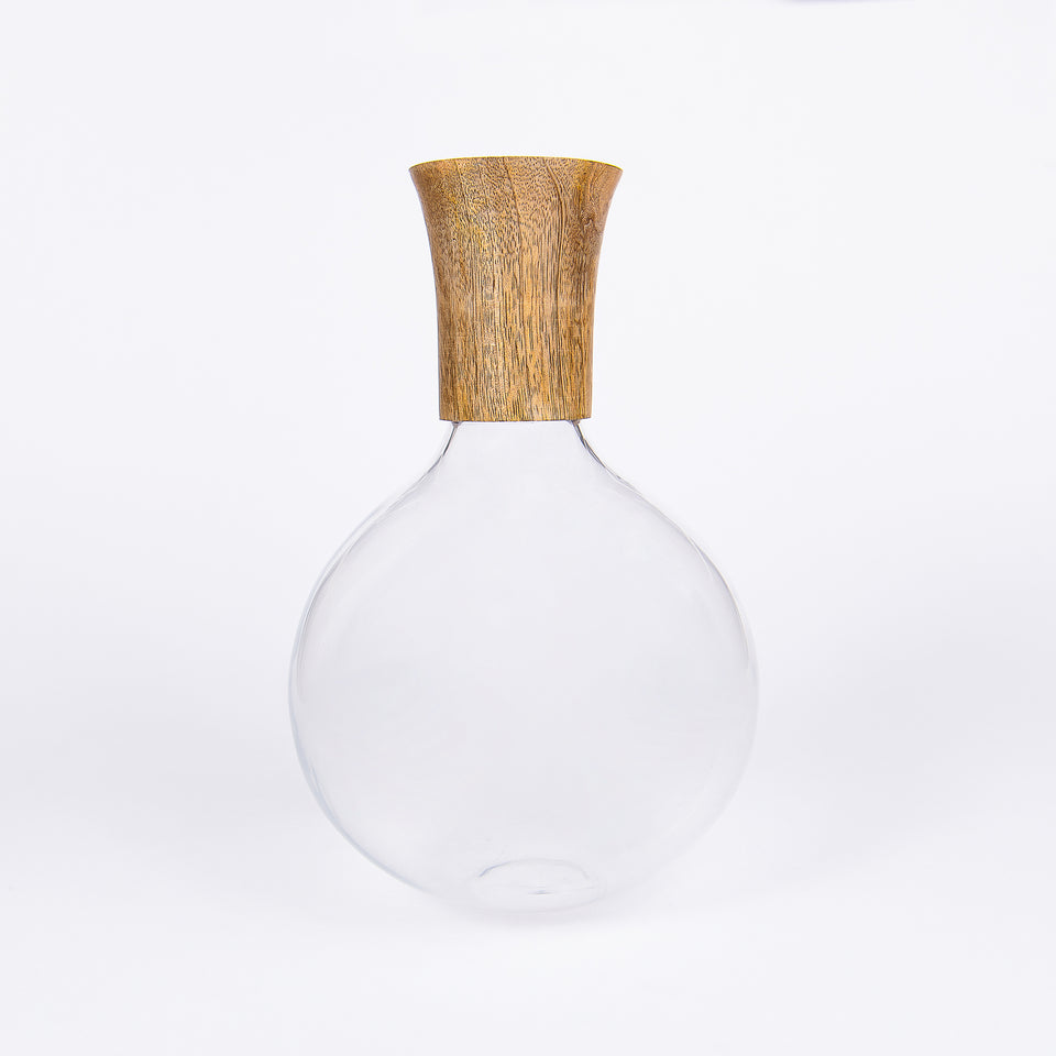 Mango Wood and Glass Decanter