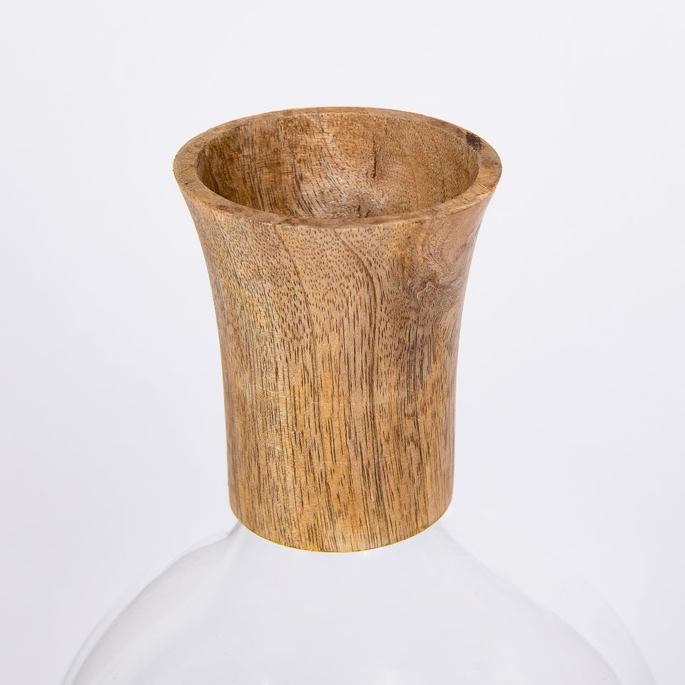 Mango Wood and Glass Decanter