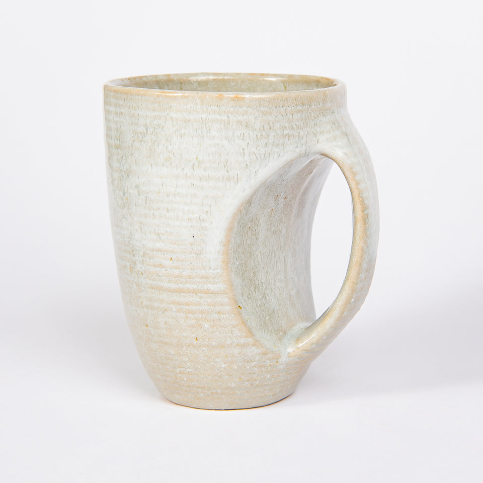Indented Reactive Glaze Stoneware Mug