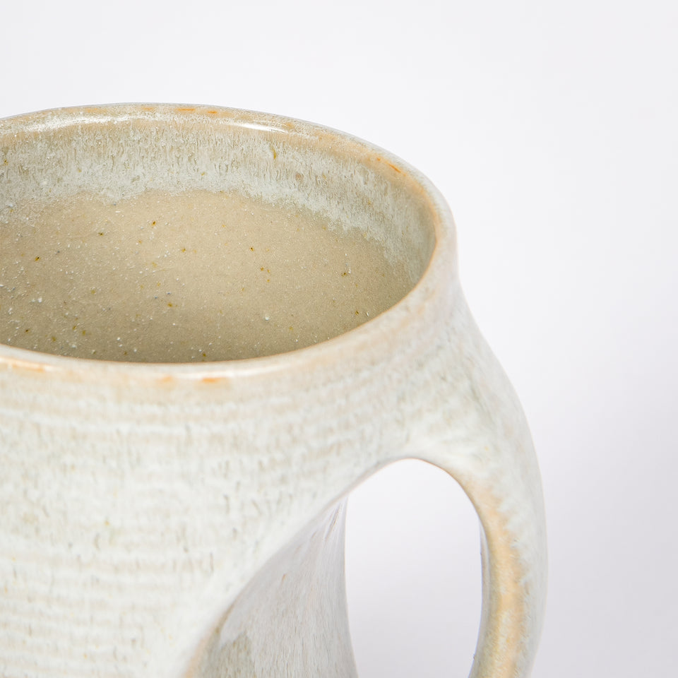 Indented Reactive Glaze Stoneware Mug