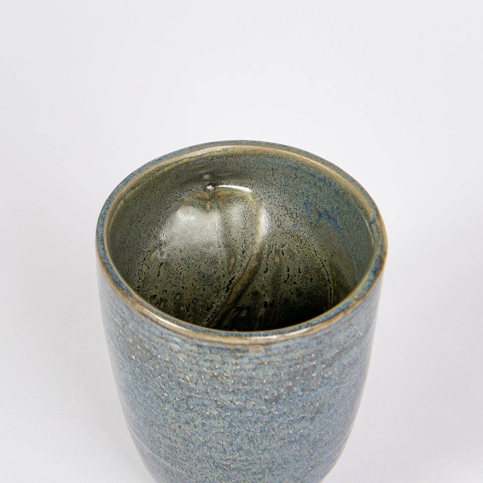 Indented Reactive Glaze Stoneware Mug