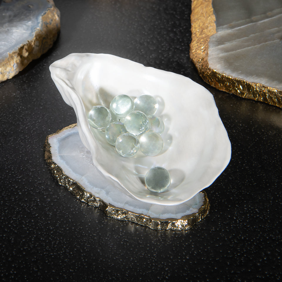 Iridescent Ceramic Oyster Plate