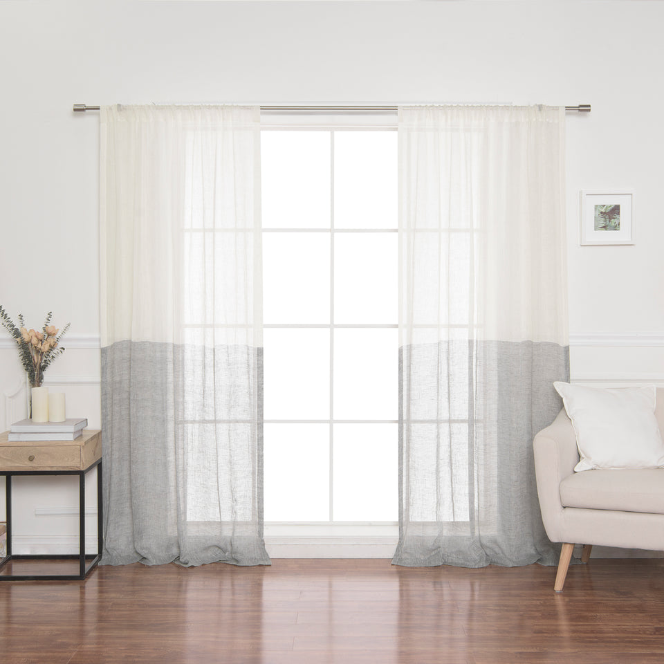 Brittany Linen Voile Colorblock Curtain
