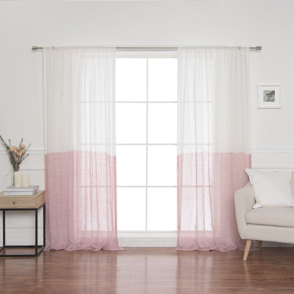 Brittany Linen Voile Colorblock Curtain