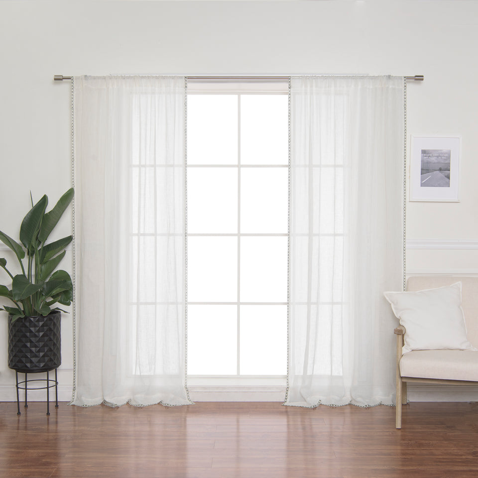 Brittany Criss Cross Linen Voile Curtain