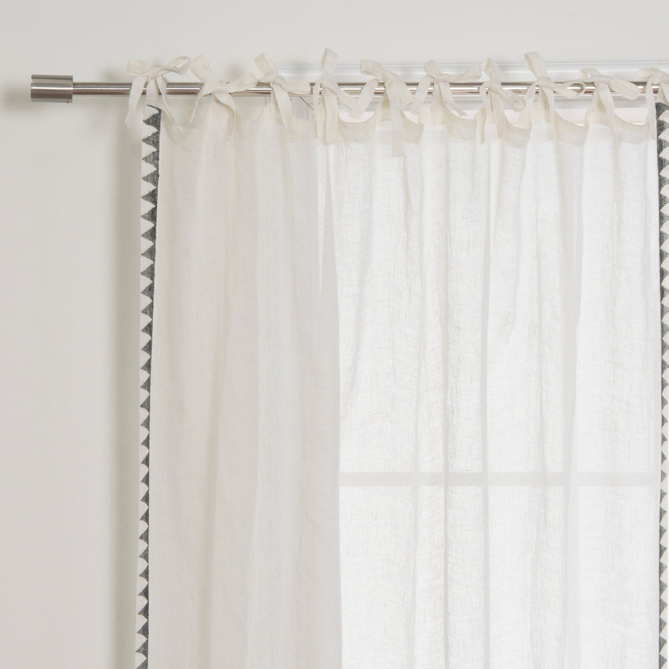 Brittany Triangle Border Linen Voile Curtain
