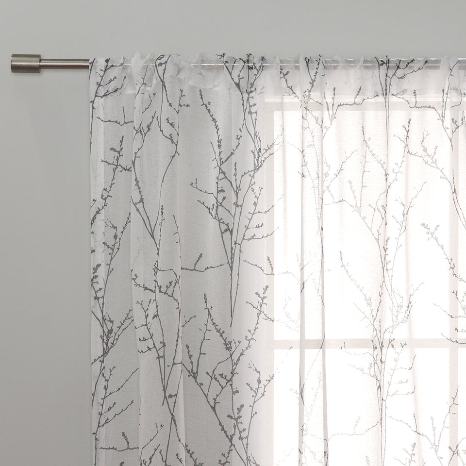 Sheer Watercolor Tree Branch Curtains