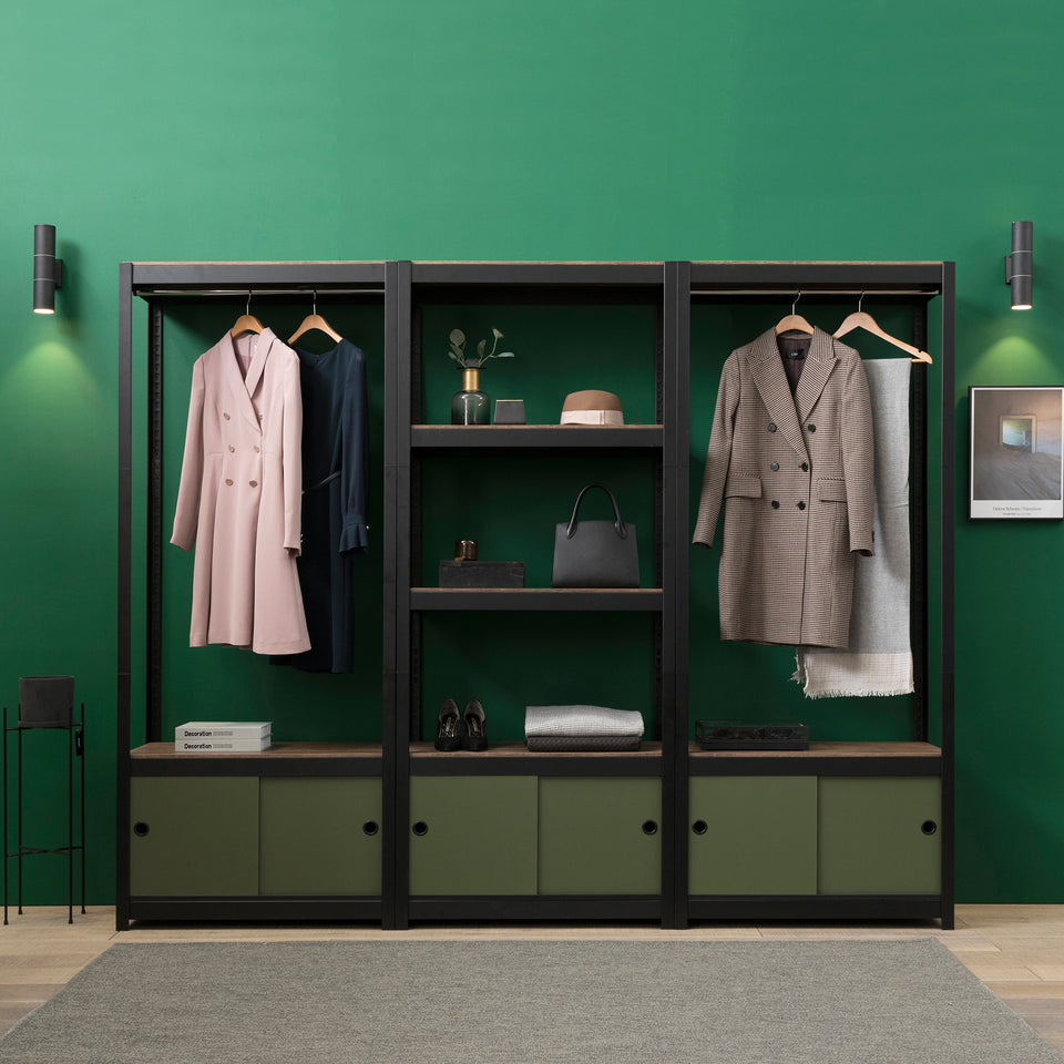 Kepsuul Clothing Rack + 1 Shelf + 1 Door Customizable Modular Shelving and Storage