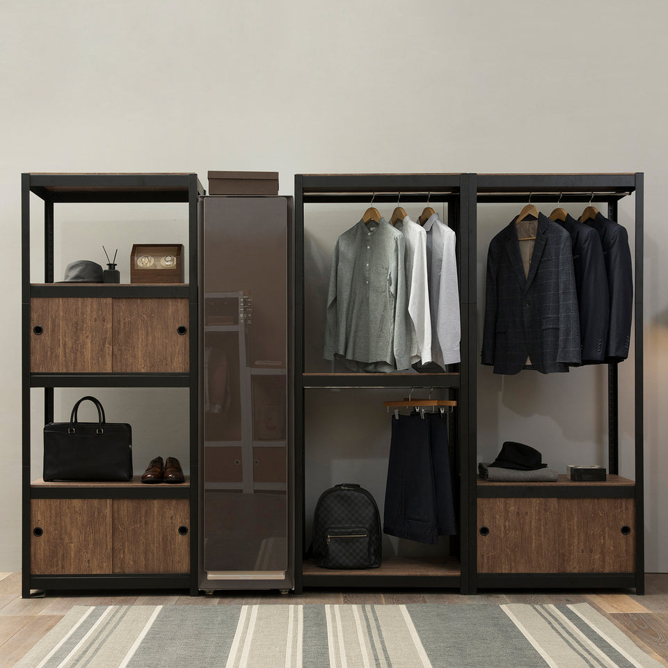 Kepsuul Clothing Rack + 1 Shelf Customizable Modular Shelving and Storage