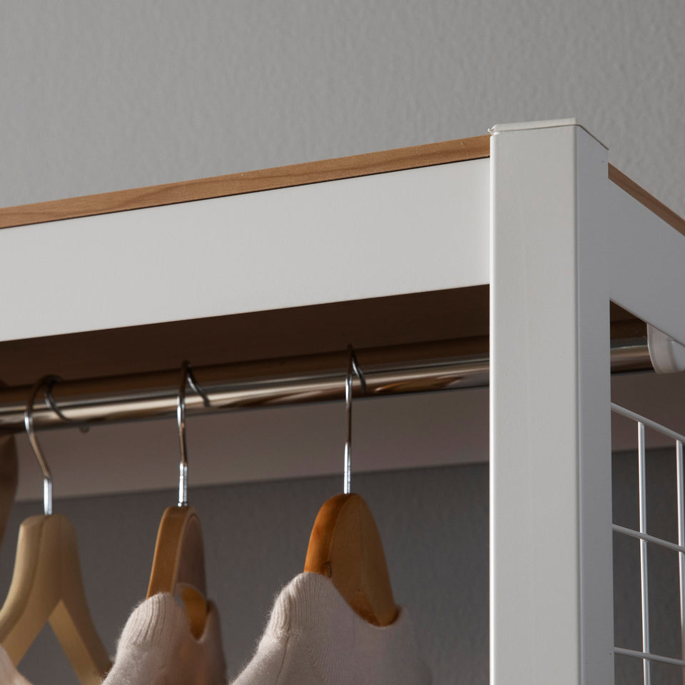 Kepsuul Clothing Rack + 2 Shelf Customizable Modular Shelving and Storage