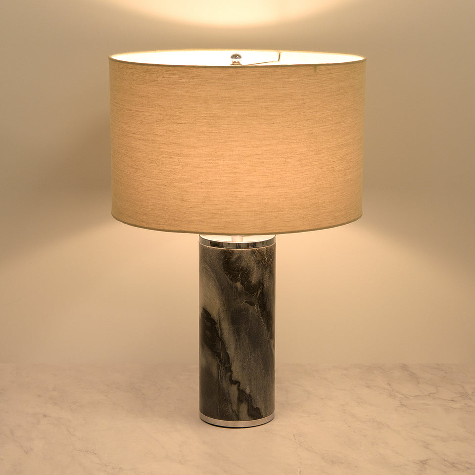 Grey Marble Lamp with Shade