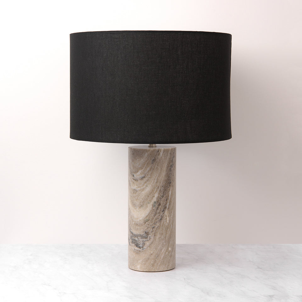 Beige Marble Lamp with Shade