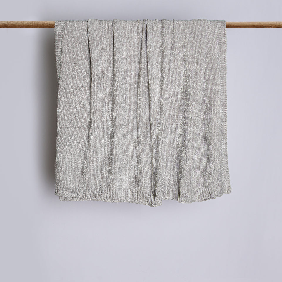 Chenille Blanket - Light Grey
