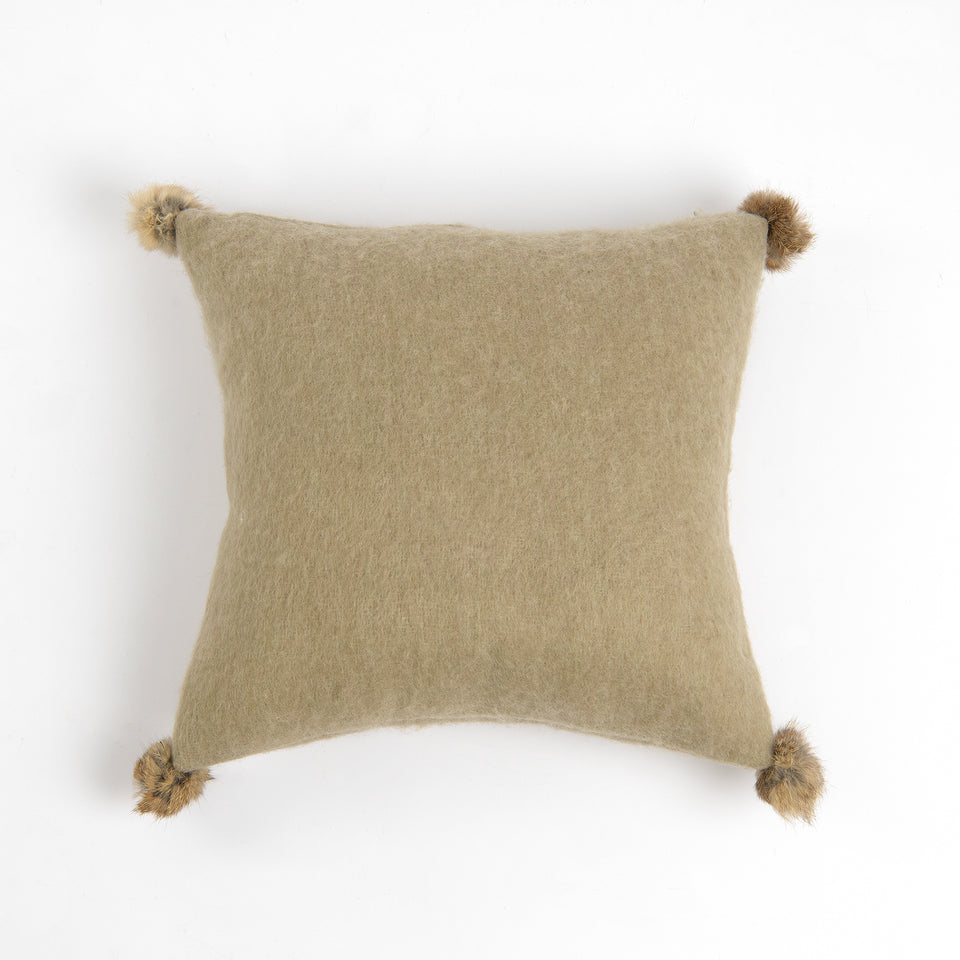 Rabbit Fur Pom Pom Wool Pillow