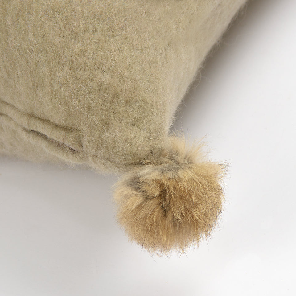 Rabbit Fur Pom Pom Wool Pillow