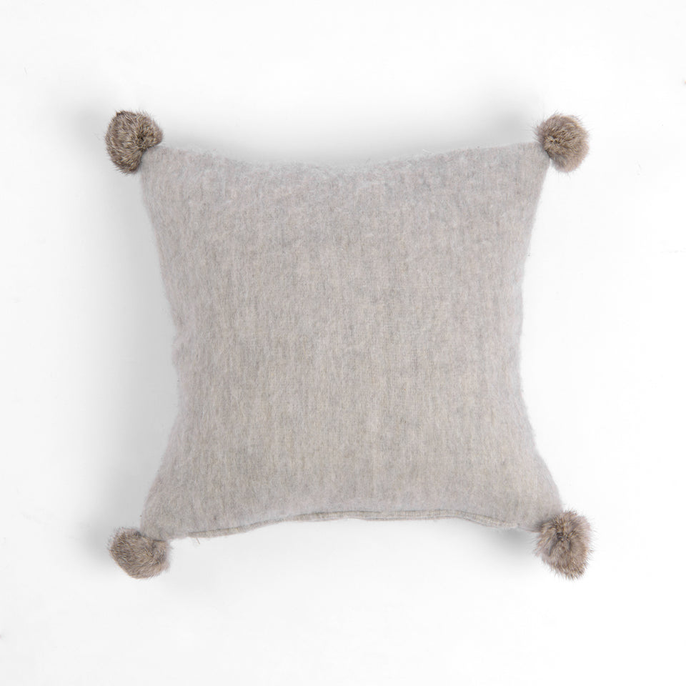 Rabbit Fur Pom Pom Wool Pillow