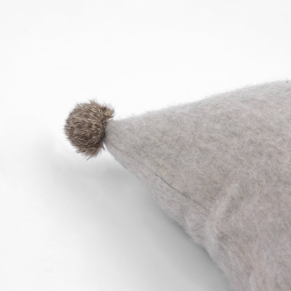 Rabbit Fur Pom Pom Wool Pillow