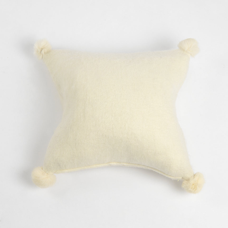 Rabbit Fur Pom Pom Wool Pillow