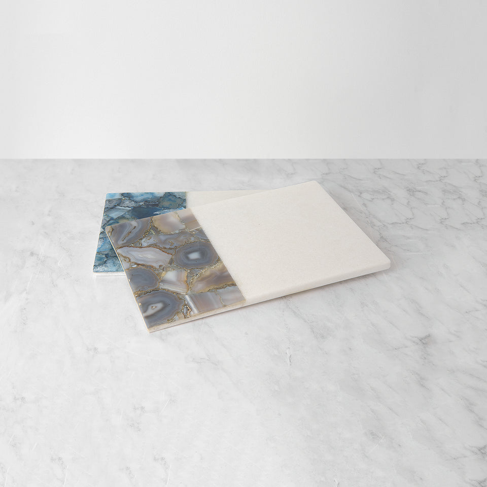 Rectangle Marble and Agate Serving Board