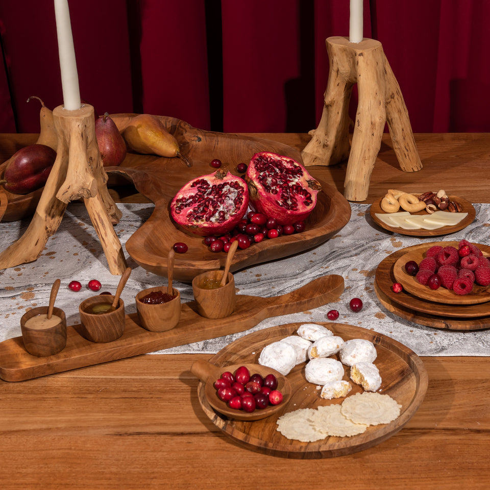 Round Teak Plate