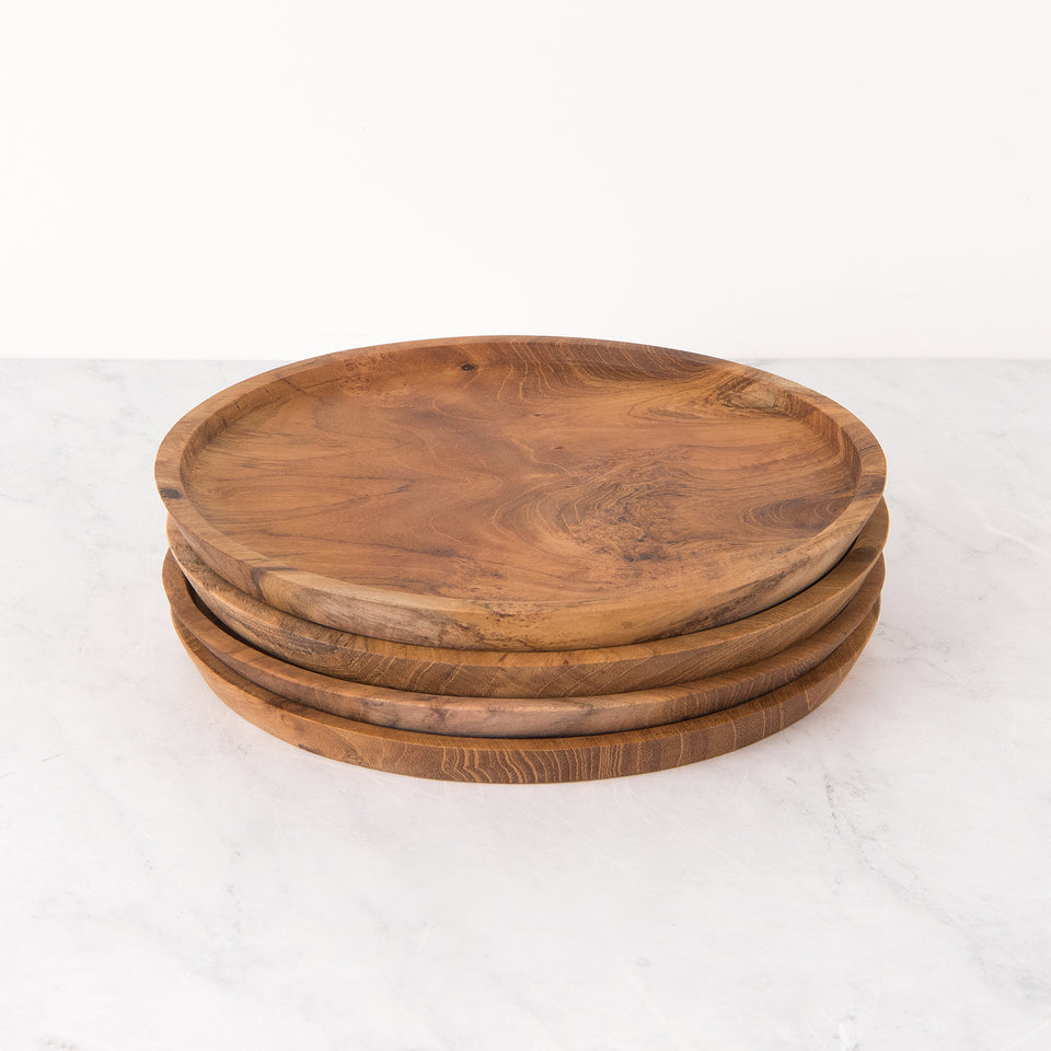 Round Teak Plate