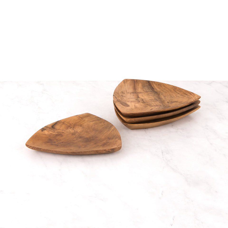 Rounded Triangle Teak Plate