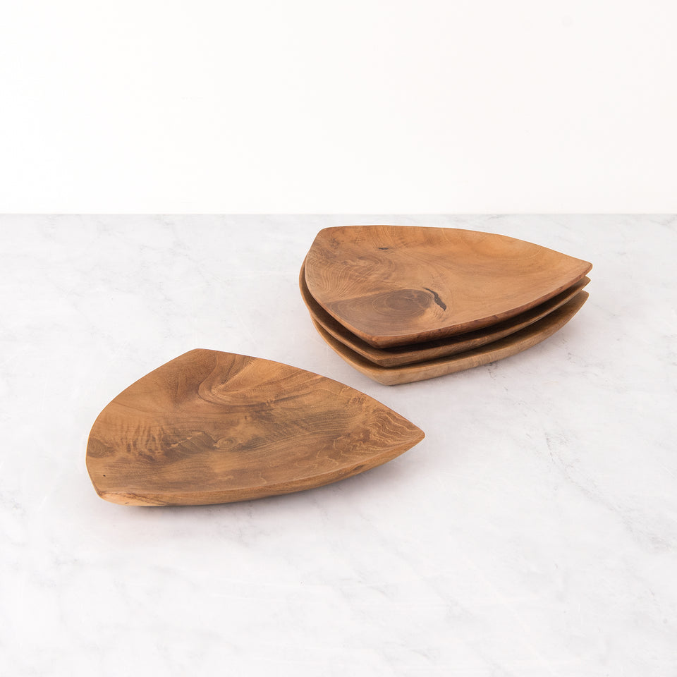 Rounded Triangle Teak Plate