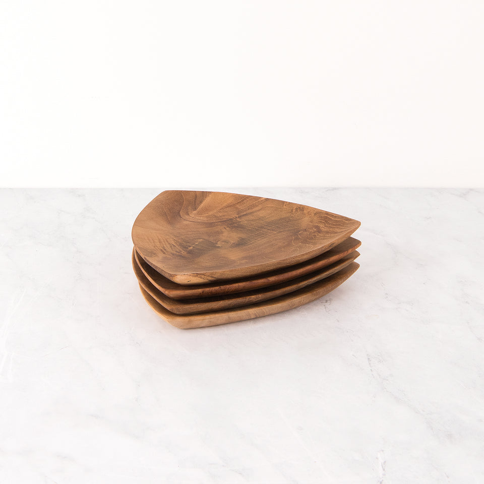 Rounded Triangle Teak Plate