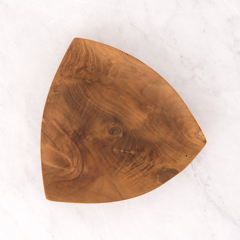 Rounded Triangle Teak Plate