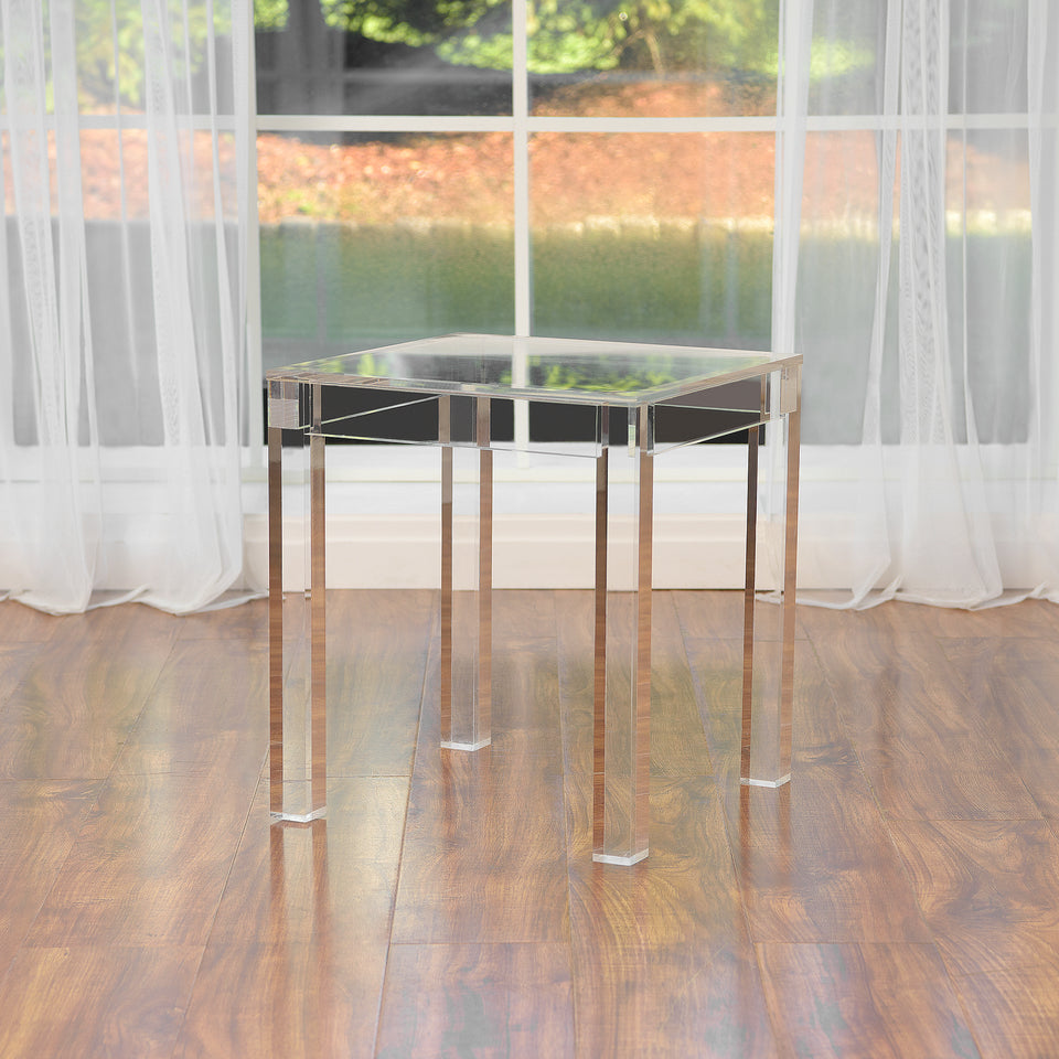 Square Acrylic Leg Side Table
