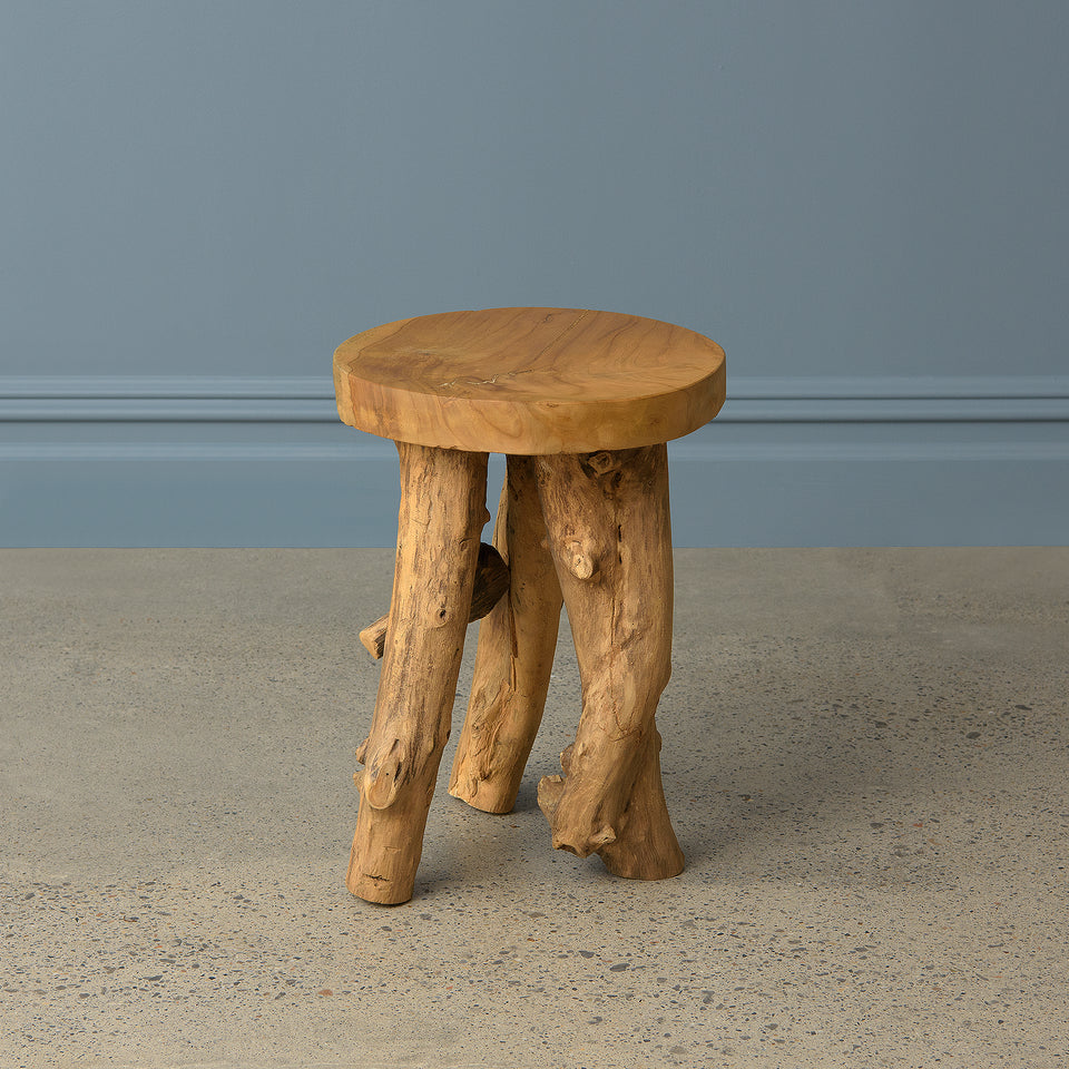 Abstract Teak Root Stool