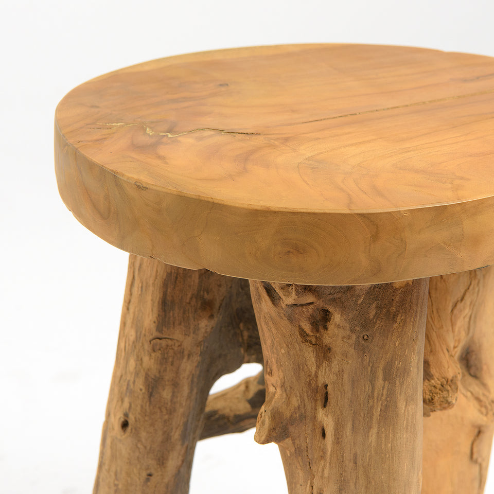 Abstract Teak Root Stool