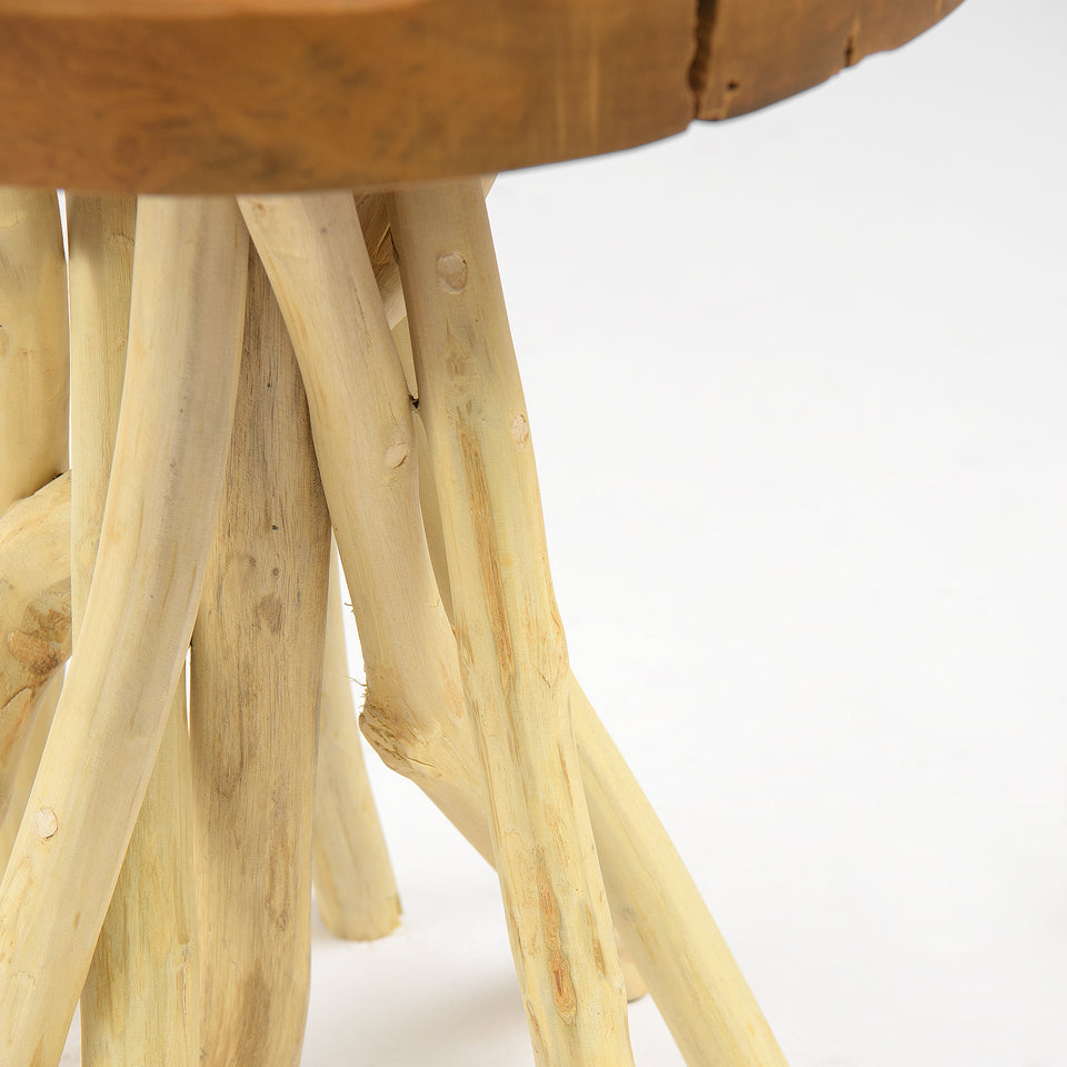 Cross-Legged Teak Stool