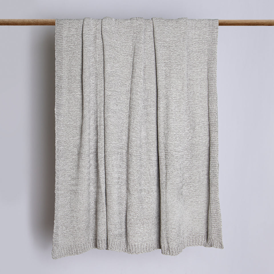 Chenille Blanket - Light Grey