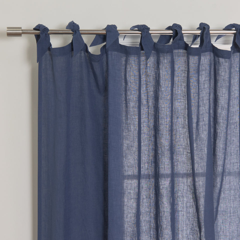 Brittany Opaque Linen Romantic Tie Top Curtain