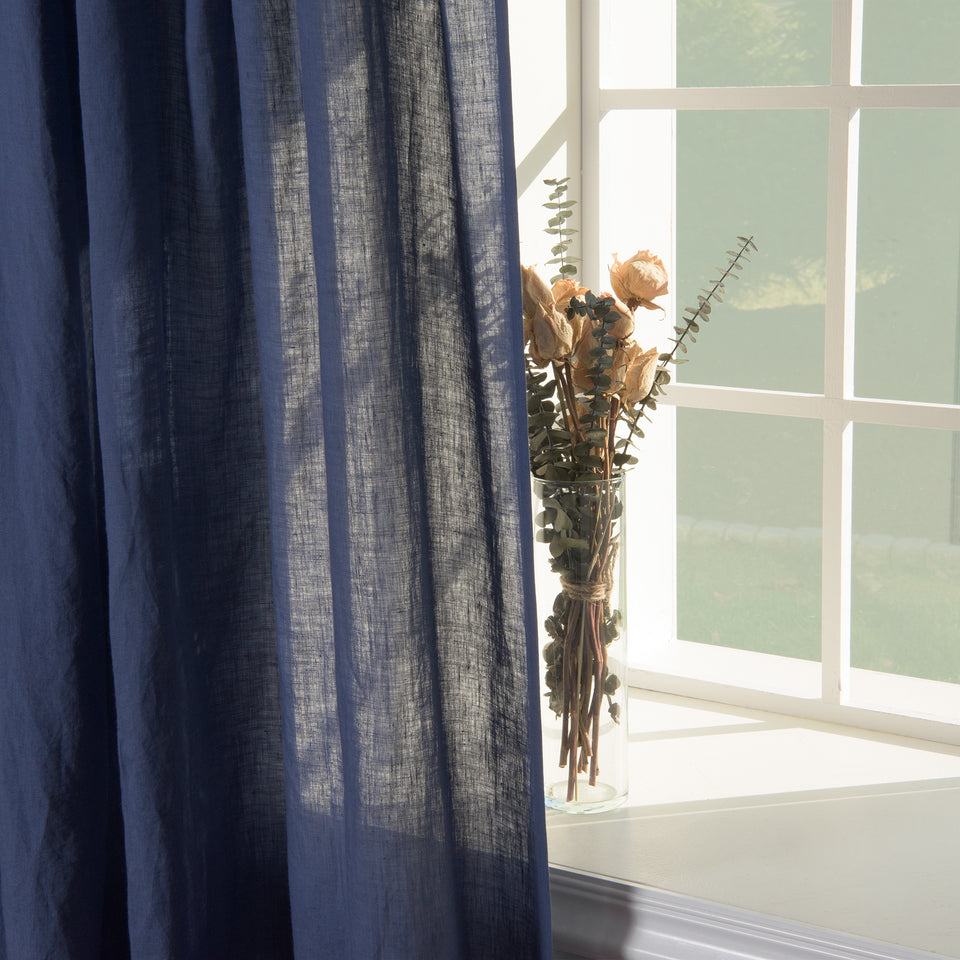 Brittany Opaque Linen Tie Top Curtain