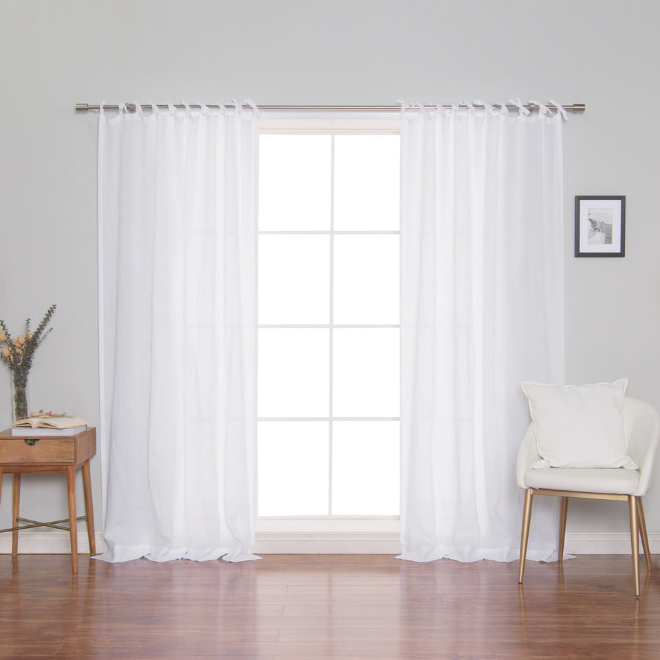 Brittany Opaque Linen Tie Top Curtain