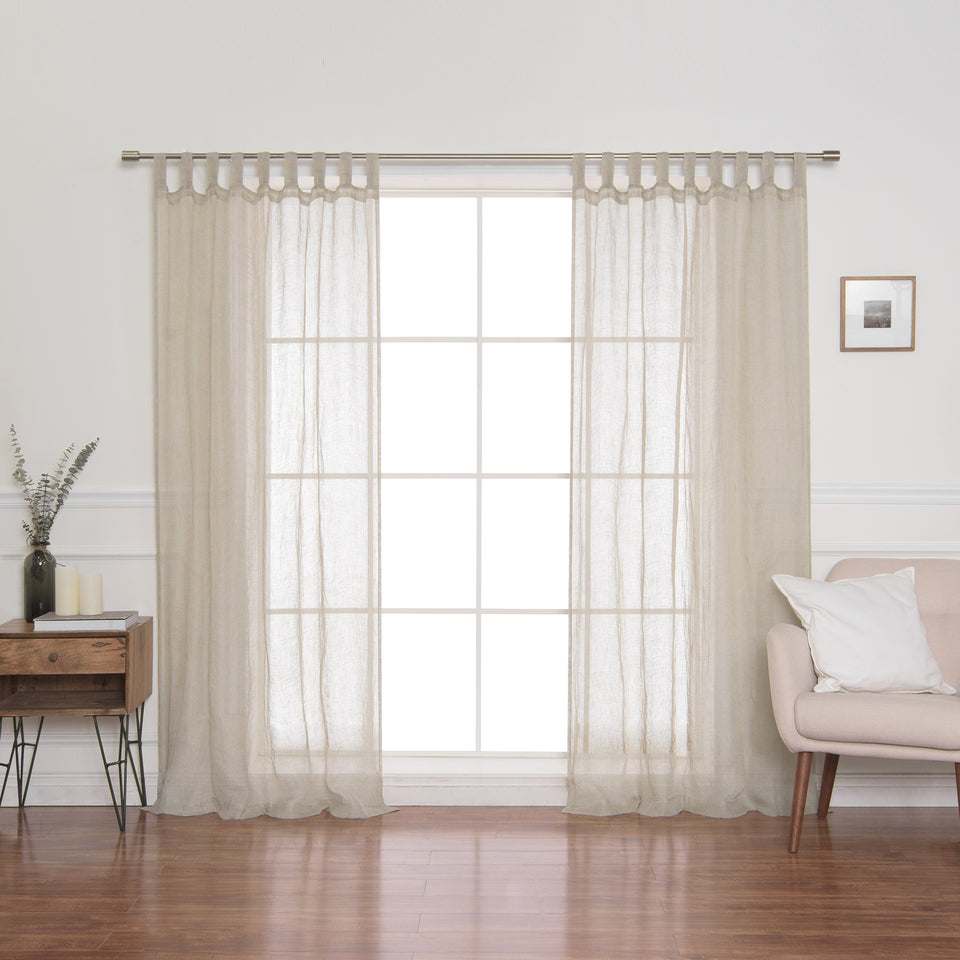 Brittany Semi Sheer Linen Tab Top Curtain