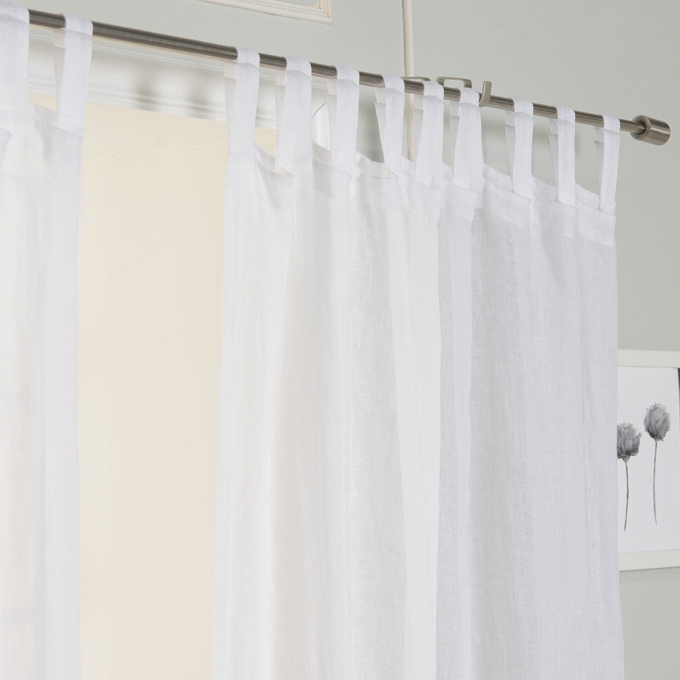 Brittany Semi Sheer Linen Tab Top Curtain