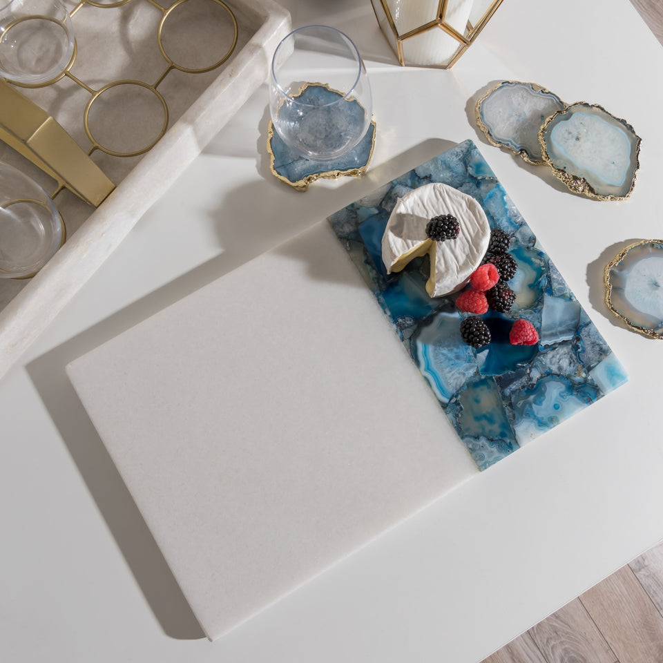 Rectangle Marble and Agate Serving Board